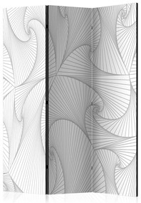 Paravento design Vantaggio avanguardia (3 parti) - disegno bianco in figure geometriche