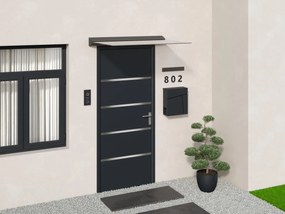 Pensilina porta in Alluminio L120 x l90 cm piatto con LED - LUXAMA