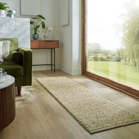 Passatoia in misto lana intrecciata a mano color kaki 60x230 cm Minerals - Flair Rugs
