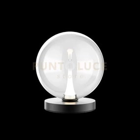 Lampada da tavolo bolla, metallo nero opaco +  vetro trasparente, l...