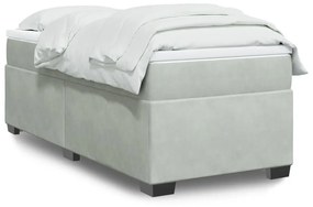 Giroletto A Molle Con Materasso Grigio Chiaro 90x190 Cm Velluto /