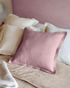 Kave Home - Testiera sfoderabile Tanit in lino rosa per letto da 180 cm