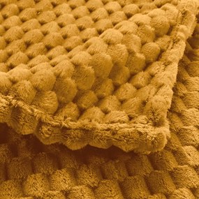 Coperta giallo ocra in microflanella 125x150 cm Mini Frosty – douceur d'intérieur