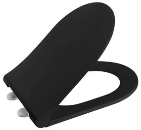 Sapho - Sedile per WC SoftClose AVVA SLIM nero opaco