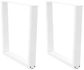 Gambe Per Tavolo Pranzo A V 2 Pz Bianco 80x(72-73,3)cm Acciaio /