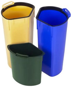 Contenitore in plastica per rifiuti differenziati/pedali 17+17+6 l Trio - Curver