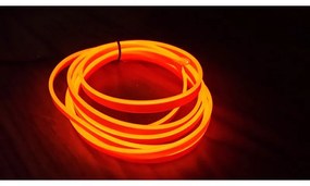 Stringa EL Striscia Neon Led Arancione 5 Metri Flessibile Tagliabile Luce Decorativa Atmosfera Per Interno Auto Camion Camper Sfilata Moda