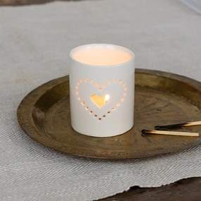 Portacandele in ceramica per tea light Heart - Rex London