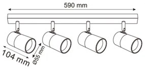Zuma Line 2204BD-4-BK - Faretto FORI 4xGU10/50W/230V nero/oro