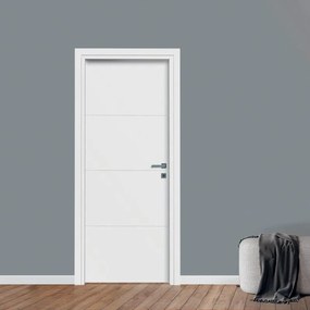 Porta battente Threelines bianco L 90 x H 210 cm reversibile