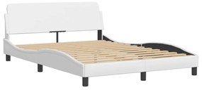 Letto con materasso bianco 140x190 cm in similpelle