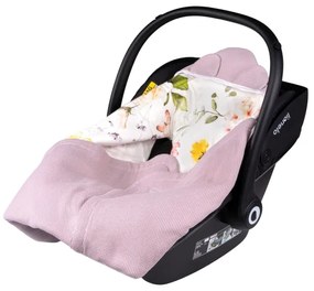Lionelo - Sacco avvolgente per seggiolino auto TRAVEL SWADDLE 90x90 cm Rosa floreale