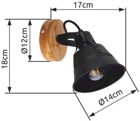 Globo 15466S-1 - Faretto da parete GÜNTHER 1xE27/60W/230V