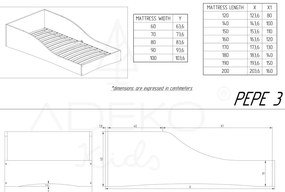 Letto per bambini in legno di pino Pepe Colm, 90 x 160 cm - Adeko