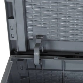 Contenitore da giardino grigio in rattan pp 90 l