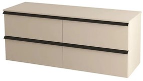 Mobile da bagno sotto lavabo BADEN HAUS Rodi beige laccato opaco L 140 x H 57 x P 46 cm 4 cassetti, lavabo non incluso