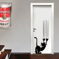 CAT - Adesivo murale wall sticker in vinile 55x130 cm Colore: nero