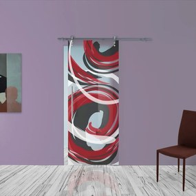 Porta scorrevole Energy in inox multicolore, L 88 x H 215 cm, con binario Lux Destra