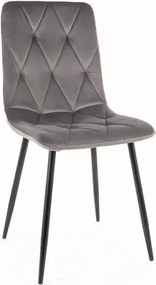 Sedia Tom in velluto grigio Blu14