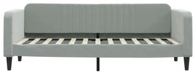 Divano letto con materasso grigio chiaro 80x200 cm in velluto