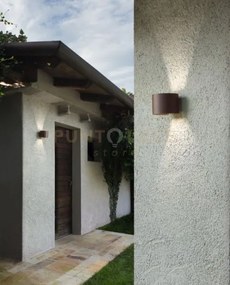 Applique da esterno 10w 720lm 3000k ip65 corten cily 12cm h.10cm
