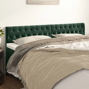 Testiera 2 Pz Verde Scuro 90 X 7 X 78/88 Cm İn Velluto /