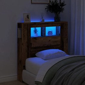 Testiera Led Legno Antico 100x18,5x103,5 Cm Legno Multistrato /
