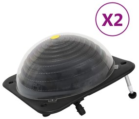 Riscaldatori Solari Per Piscina 2 Pz 75x75x36 Cm Hdpe Alluminio /