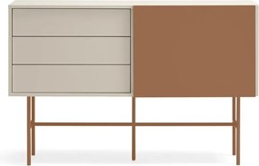 Cassettiera bassa con ante scorrevoli in mattone/beige 140x91 cm Nube - Teulat