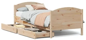 Letto senza materasso 75x190 cm in legno massello pino
