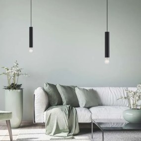 Leuchten Direkt 15617-18 - Lampadario a sospensione con filo BRUNA 1xE27/60W/230V nero
