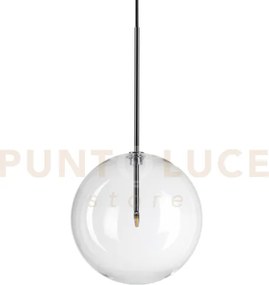 Equinoxe sospensione in vetro trasparente e cromo 1 luce attacco g4...