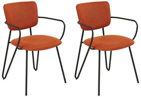 Set di 2 sedie da pranzo tessuto arancione ELKO Beliani
