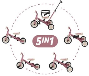 PETITE&amp;MARS - Triciclo per bambini 5in1 TURBO Dusty Rosa