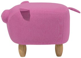 Pouf in tessuto rosa PIGGY Beliani