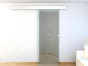 Porta scorrevole esterno muro H205 x L83 cm in Vetro temperato  - HEIDI