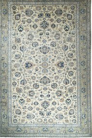 Kashan Tappeto 660x430 Beige (Iran) Annodato A Mano