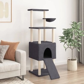 Albero per gatti con tiragraffi in sisal grigio scuro 153 cm