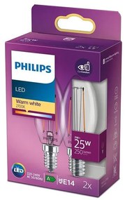 SET 2x Lampadina LED VINTAGE Philips E14/2W/230V 2700K