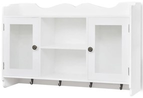 Armadietto sospeso porta dvd/libri/oggetti in mdf bianco