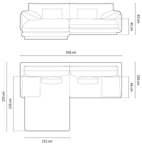 Divano angolare beige (angolo sinistro) Torino - Micadoni Home