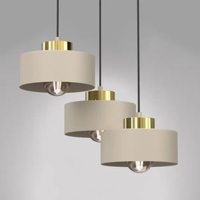 Lampadario a sospensione con filo MARTI 3xE27/15W/230V beige/oro