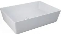 Lavabo da appoggio rettangolare bordi sottili Sensation in ceramica 50x36 cm- Bianco Opaco