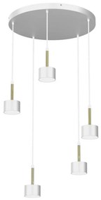 Lampadario su corda ARENA 5xGX53/11W/230V bianco/oro
