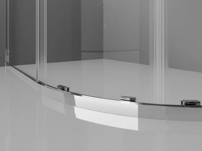 Mexen Exo-S Duo cabina doccia semicircolare asimmetrica scorrevole 90 x 80 cm, trasparente, cromo - 8132-090-080-01-00