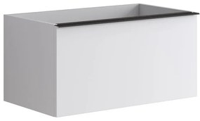 Mobile da bagno sospeso sotto lavabo L 80 x H 40 x P 45.5 cm bianco laccato opaco, 2 cassetti Pixel plain