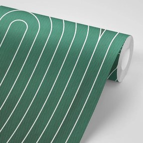 Carta da parati – Motivo arcobaleno verde Mid-Century