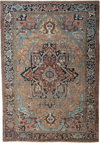 Heriz Tappeto 240x340 Rosso (Iran) Annodato A Mano