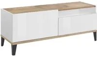 Mobile Porta Tv Moderno 120x40x47cm - ARTEMIS Colore: bianco laccato/ acero pereira