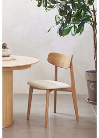 Sedia da pranzo in colore crema-naturale Elim - Unique Furniture